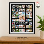 Anniversary 41 Photo Collage Custom Text and Colou Poster<br><div class="desc">Create a wedding anniversary photo memory poster print for any year anniversary with this easy-to-upload photo collage template with 41 square photos personalized with your custom text and choice of background colour. The sample shows an anniversary saying BECAUSE TWO FELL IN LOVE, NAMES, AND HAPPY # ANNIVERSARY accented with hearts....</div>