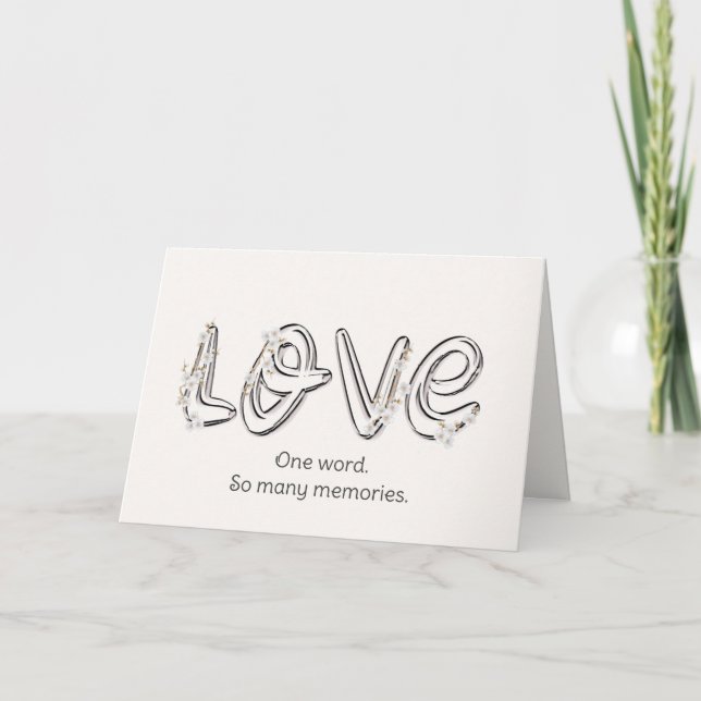 Anniversary Almond Blossom Love Text Card (Front)