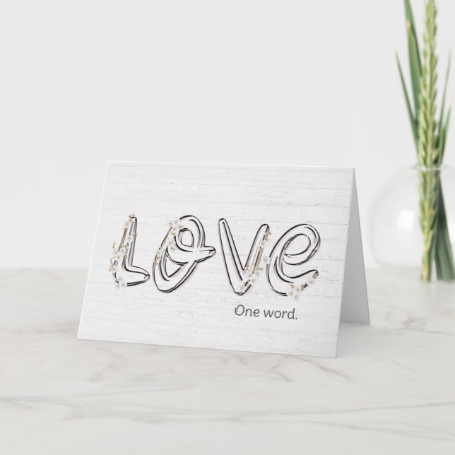 Anniversary Almond Blossom Love Text Card (Front)