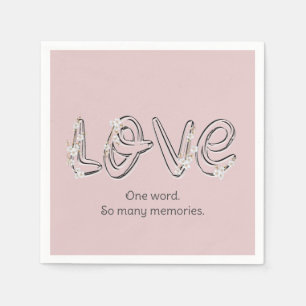 Anniversary Almond Blossom Love Text Napkin
