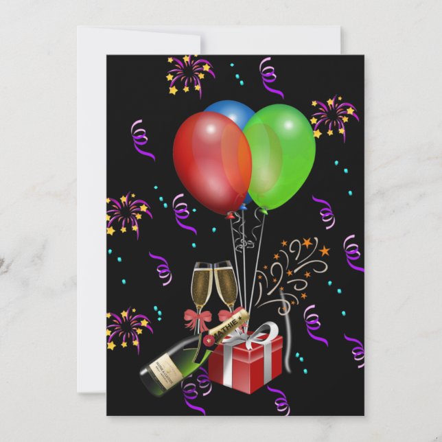 Anniversary Balloons Bottle Bucket Celebration (Front)