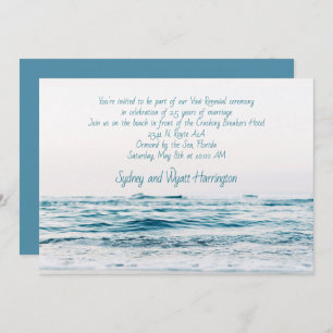 Anniversary Beach Ceremony Ocean Water Invitation