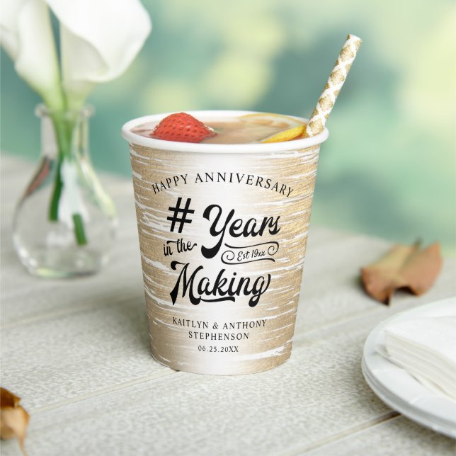 Anniversary Black Gold YEARS IN THE MAKING Paper Cups (Insitu)