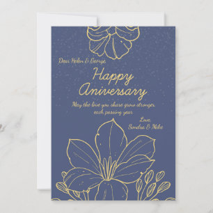 Anniversary Blue Greeting Card