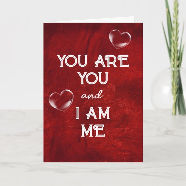 Anniversary Bubble Heart on Red Leather Card (Front)
