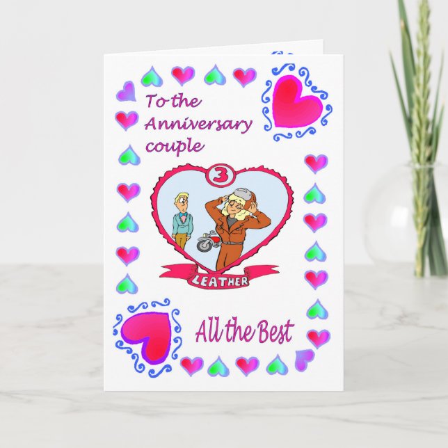 Anniversary card - 3rd leather (Front)