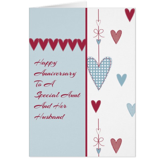 Anniversary Card for Aunt & Husband Hearts (Front)