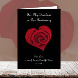 Anniversary Card for Husband<br><div class="desc">This anniversary card for husband features a red rose inside a heart on a black background.  The card speaks about true love for your husband on the outside and continues with a lovely sentiment on the inside.  A beautiful way to say happy anniversary to your husband.  Copyright Kathy Henis</div>