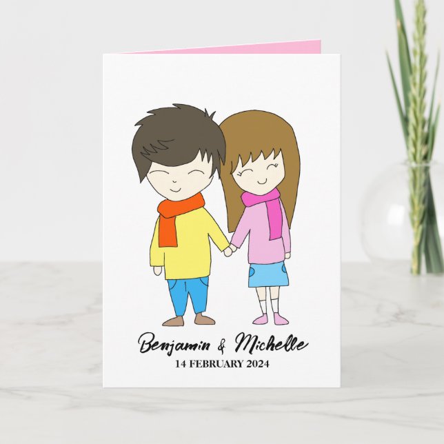 Anniversary Card, Personalized Customized Card (Front)