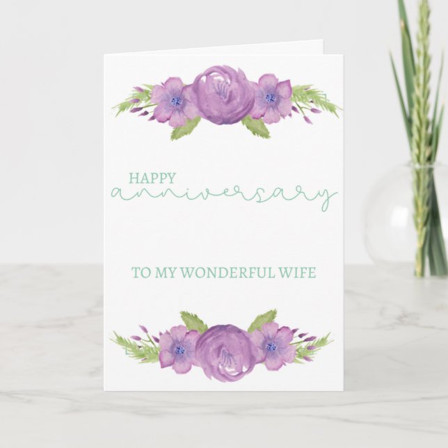 Anniversary Card - To my wonderful wife (Front)