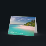 Anniversary card Turquoise Water on Sandy Beach<br><div class="desc">Beautiful teal and turquoise beach with a sandy shoreline Happy Anniversary card. You can edit the text to say whatever you'd like.</div>