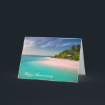 Anniversary card Turquoise Water on Sandy Beach<br><div class="desc">Beautiful teal and turquoise beach with a sandy shoreline Happy Anniversary card. You can edit the text to say whatever you'd like.</div>