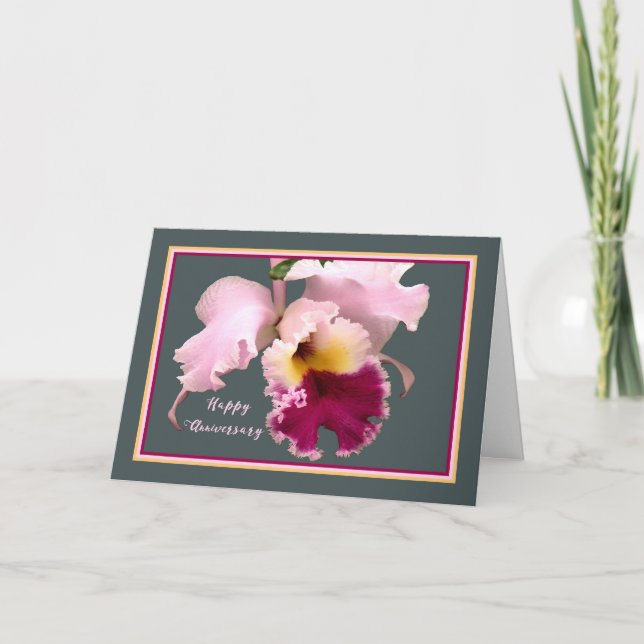 Anniversary Card with Phalaenopsis Orchid (Front)