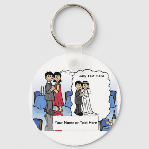 Anniversary Cartoon by PrintedPerfection.com Keychain