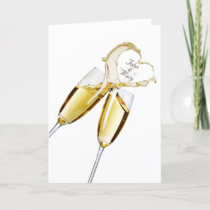 Anniversary Champagne Toast Heart Card