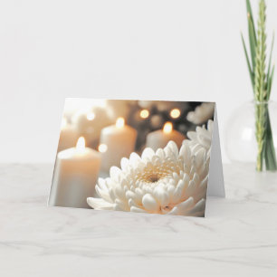 Anniversary Chrysanthemum Flower and Candles Card