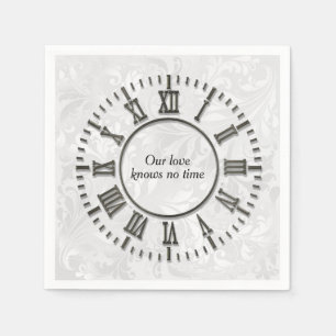 Anniversary Clock with No Hands Napkin