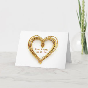 Anniversary Congratulations Gold Wire Heart  Card