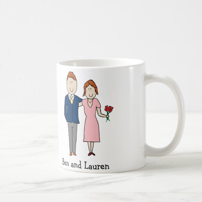 Anniversary couple- personalized cartoon mug (Right)