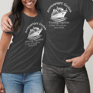 Anniversary Couples Cruise Grey Personalize T-Shirt