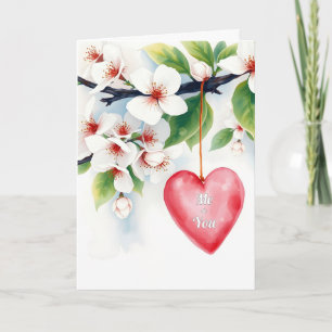 Anniversary Crabapple Tree and Red Heart Card