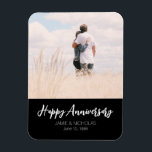 Anniversary custom photo modern stylish wedding magnet<br><div class="desc">Anniversary wedding with stylish font and timeless design.  An anniversary to remember forever.</div>