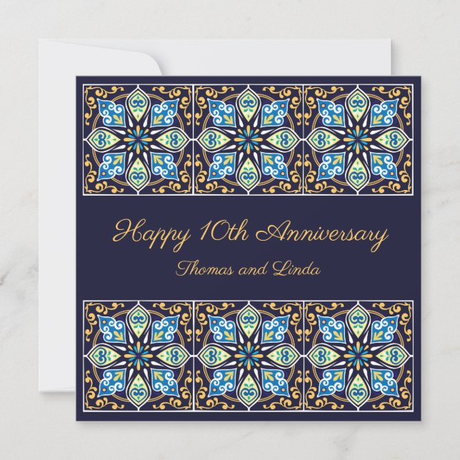 Anniversary customizable blue Azulejos (Front)