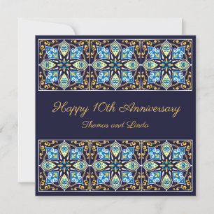 Anniversary customizable blue Azulejos