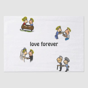 Anniversary Cute Couple 🎉 Aging Together Cartoon Tissue Paper