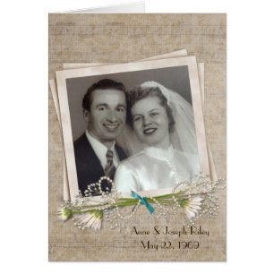 Anniversary dinner invitation with photo frame