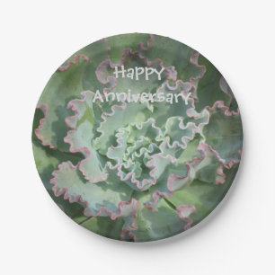 Anniversary Echeveria Paper Plate