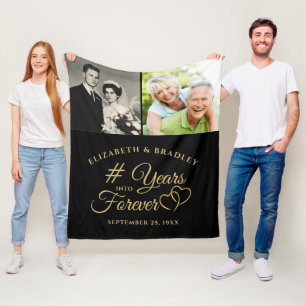 Anniversary Elegant Years into Forever 2 Photos Fleece Blanket