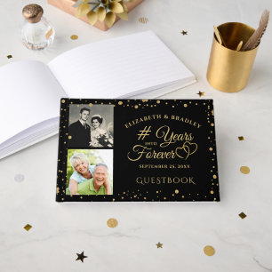 Anniversary Elegant Years into Forever 2 Photos Guest Book