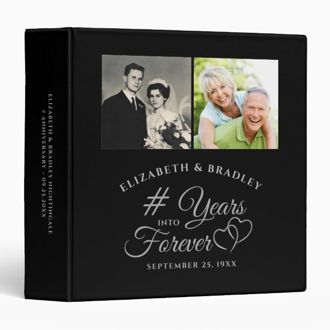 Anniversary Elegant YEARS INTO FOREVER Photo Album Binder (Front/Spine)