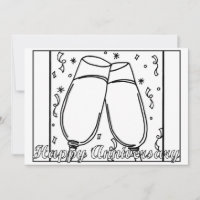 Anniversary Flat Greeting Card - Colour it In