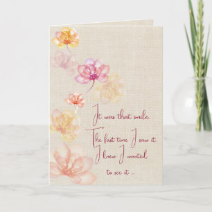 Anniversary Flowers On Burlap Card