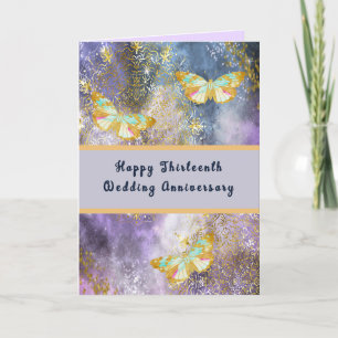 Anniversary for Wedding Card in Gold Colours & Lav