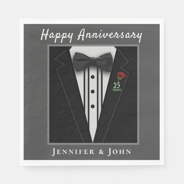 Anniversary Formal Tuxedo Custom Napkin (Front)