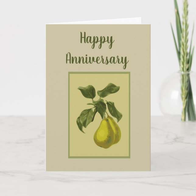 Anniversary Fun for the Perfect Pair (Pear) Custom Card (Front)
