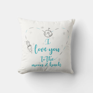 Anniversary gift, I love you to the moon and back. Throw Pillow
