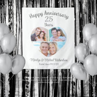 Anniversary Heart 3 Photo Collage Custom Colour