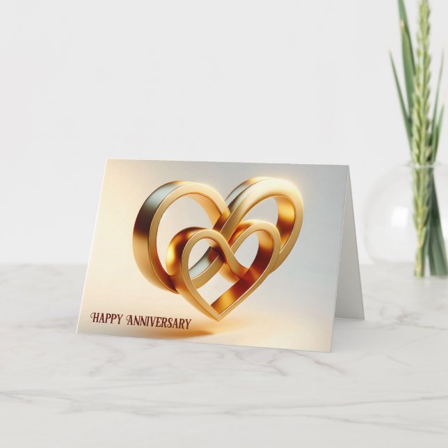Anniversary Hearts and Infinity Symbol Card (Front)