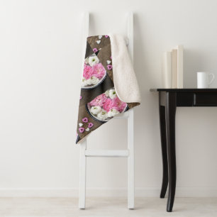 Anniversary Hearts Love Blossoms Destiny Destiny's Sherpa Blanket