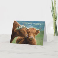 Anniversary Highland Cow Kiss