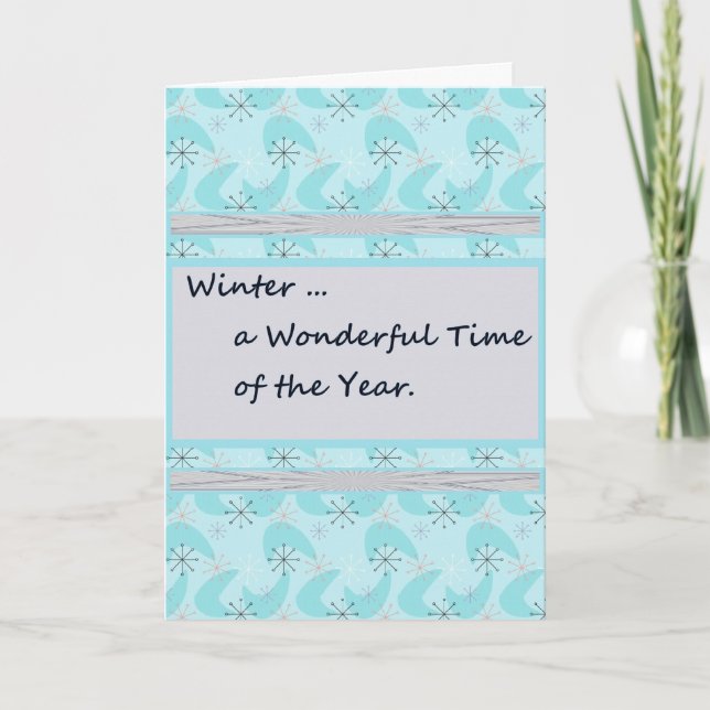 Anniversary in Winter for Husband Blue Snowflakes Card (Front)