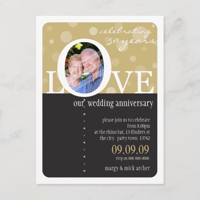 ANNIVERSARY INVITATION :: LOVEbubbles 1 Postcard (Front)