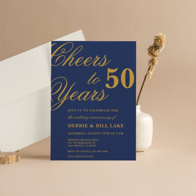 Anniversary Invitations Cheers to 50 Years Invite (Creator Uploaded)
