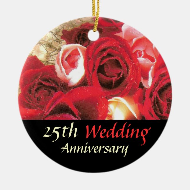 Anniversary Keepsake Ceramic Ornament (Front)