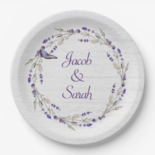 Anniversary Lavender Wreath  with Butterfly Paper Plate