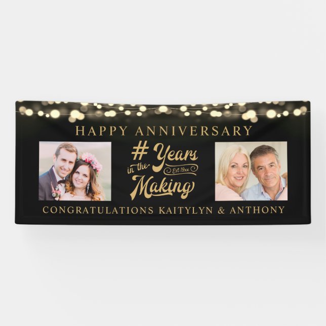 Anniversary Lights Photo YEARS IN THE MAKING Banner (Horizontal)